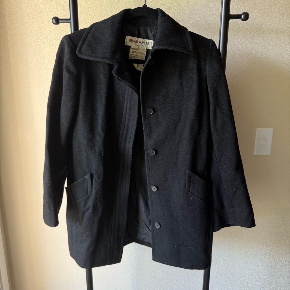 Saint Laurent Classic Black Pea Coat
